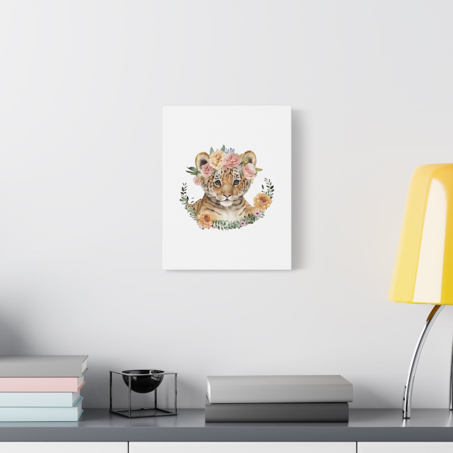 Baby Lion with Flower Crown Wall Art for Bedroom or Nursery - Empressive Luxe