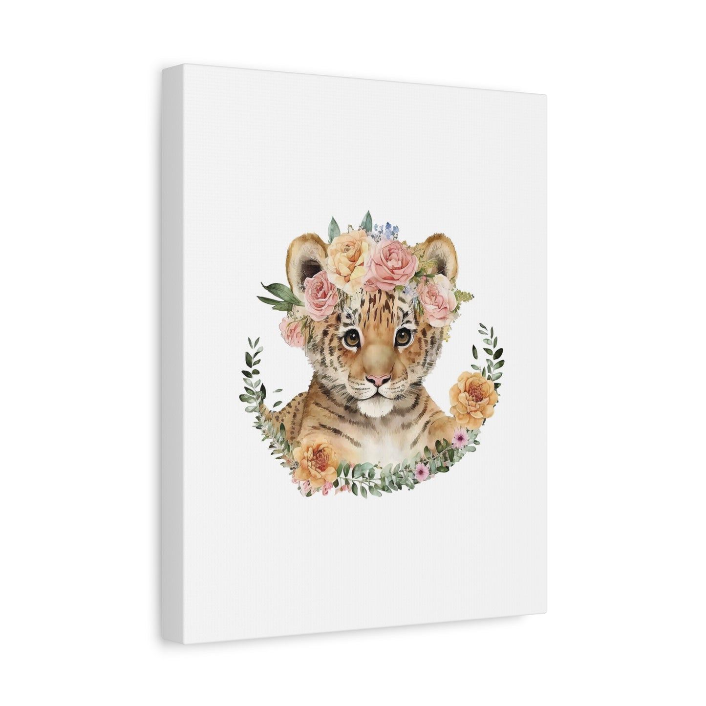 Baby Lion with Flower Crown Wall Art for Bedroom or Nursery - Empressive Luxe