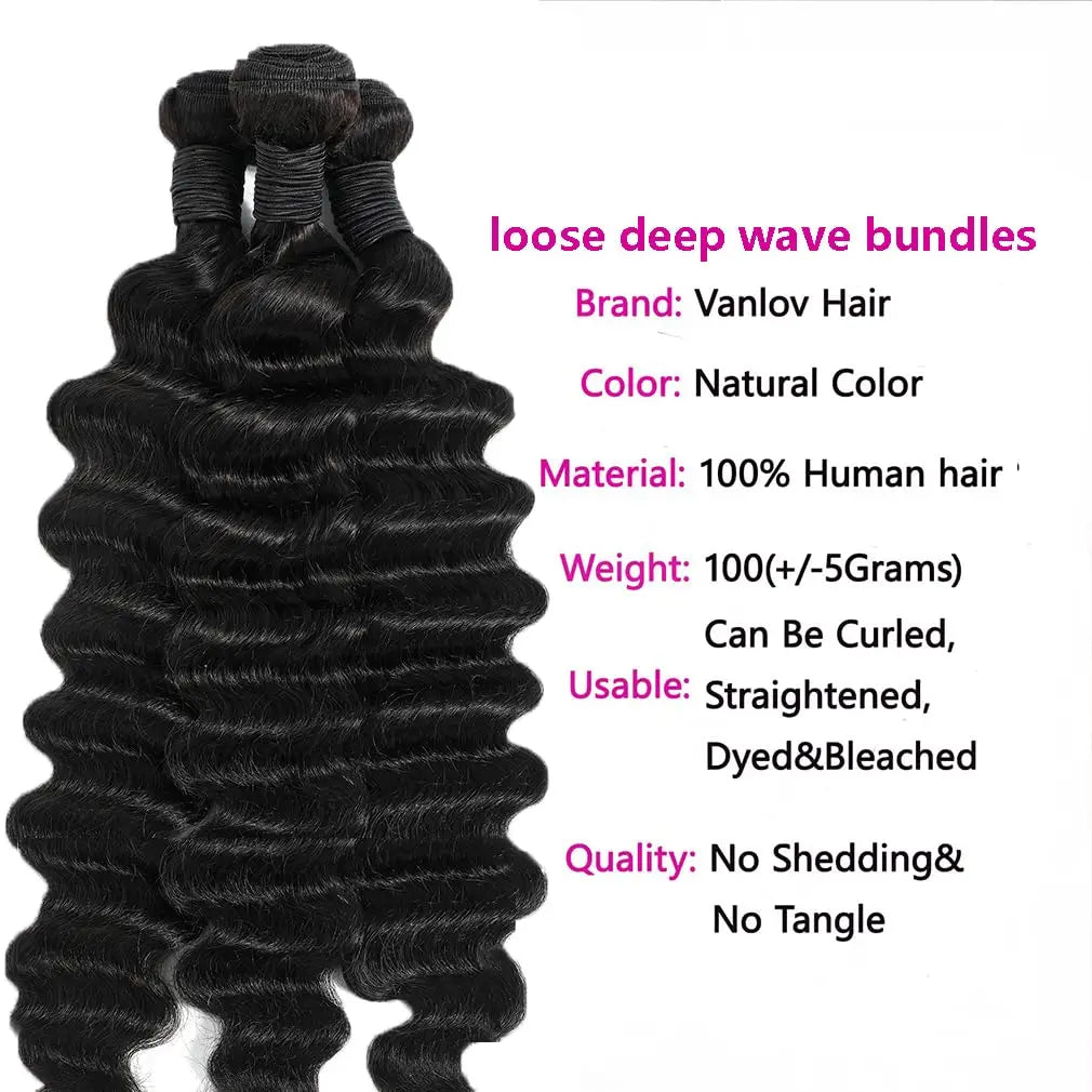 Loose Water Wave Human Hair Bundles