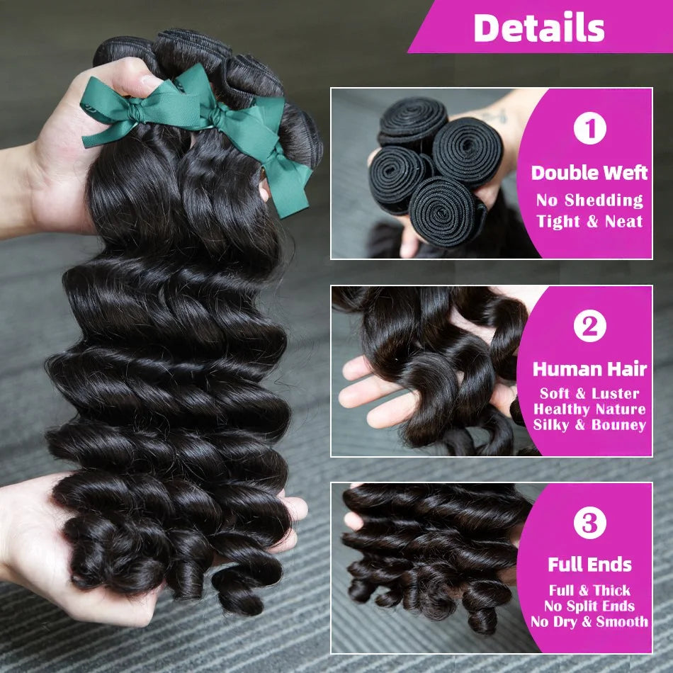 Loose Water Wave Human Hair Bundles