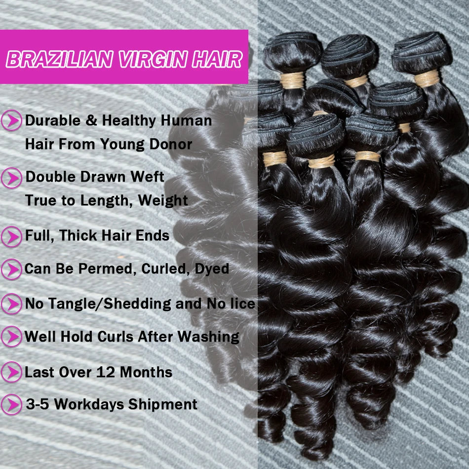 Loose Water Wave Human Hair Bundles