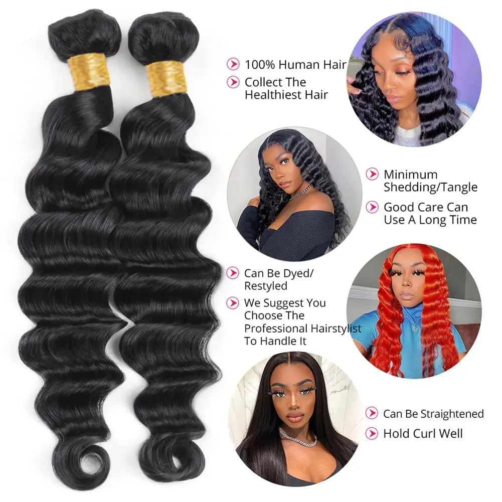 Loose Water Wave Human Hair Bundles